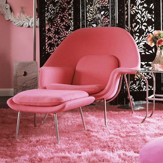 Pink womb chair