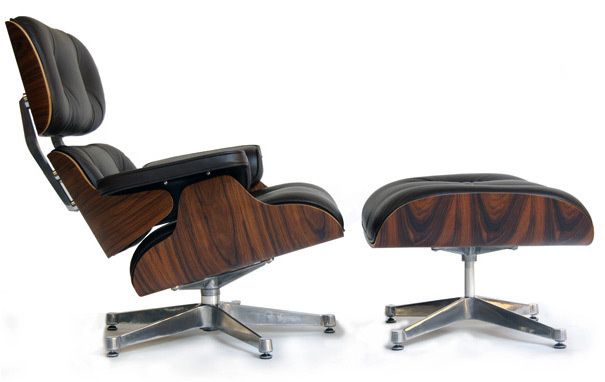 Polished steel eames lounge