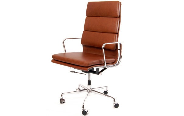 Photograph of Eames Style EA219 Soft Pad High Back Executive Office Chair On Castors