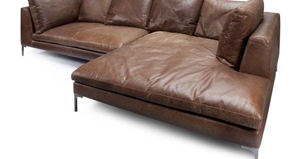 Iconic Interiors Siena Corner Sofa Iconic Interiors Siena Corner Sofa, Distressed Grey Leather Corner Sofa