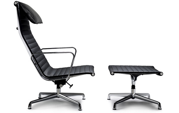 Photograph of Eames Style EA124 Lounge Chair and EA125 Ottoman