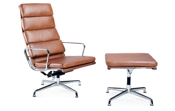 Photograph of Eames Style Soft Pad EA222 Chair and EA223 Ottoman