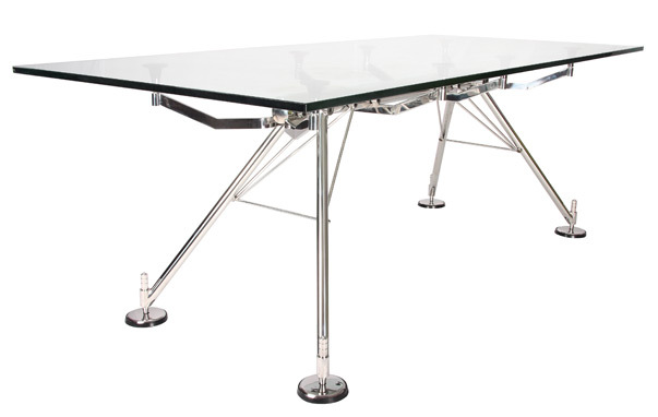 Minimalist home office vertebrae desk clear glassThe Vertebrae Desk: An Icon of Structural Engineering & Industrial Elegance