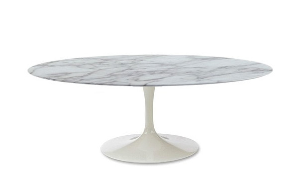 Photograph of Marble Tulip Dining Table - Oval